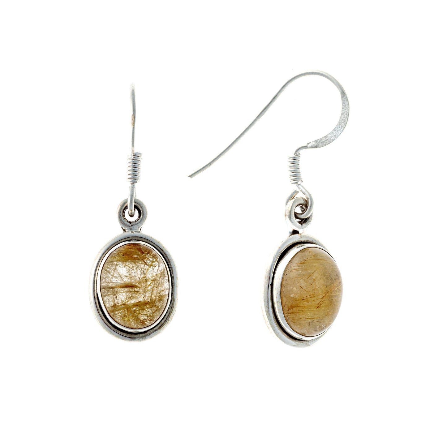Sterling Silver Rutile Qartz Drop Earrings