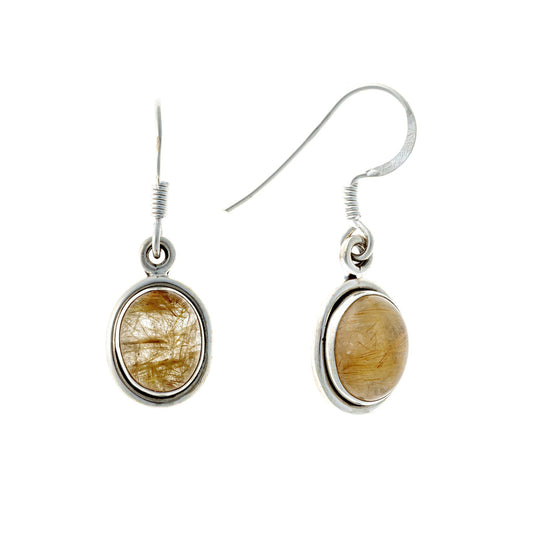 Sterling Silver Rutile Qartz Drop Earrings