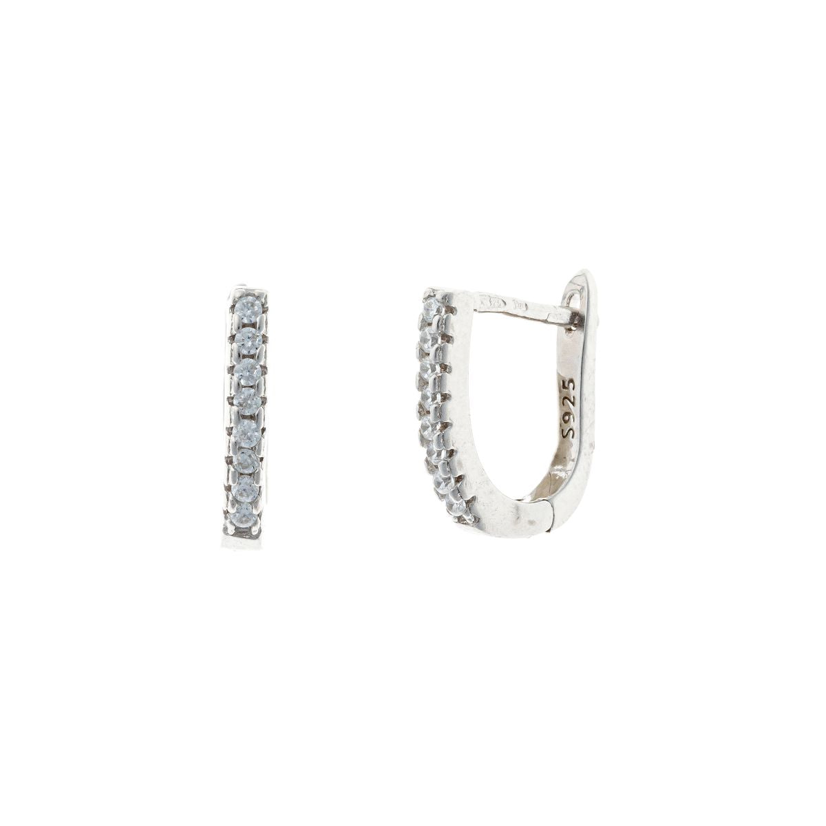Sterling Silver Rhodium Plated English Lock Earrings