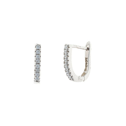 Sterling Silver Rhodium Plated English Lock Earrings