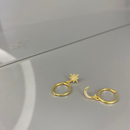 Sidabrinės rinkutės "Star & Moon"