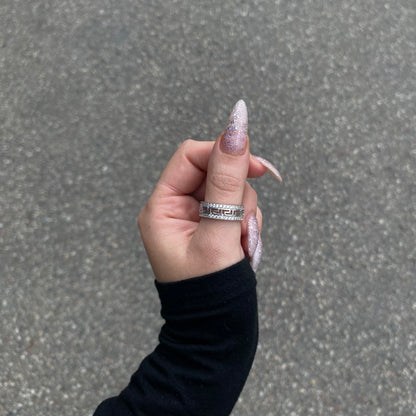 Sterling Silver Rhodium Plated CZ Band Ring