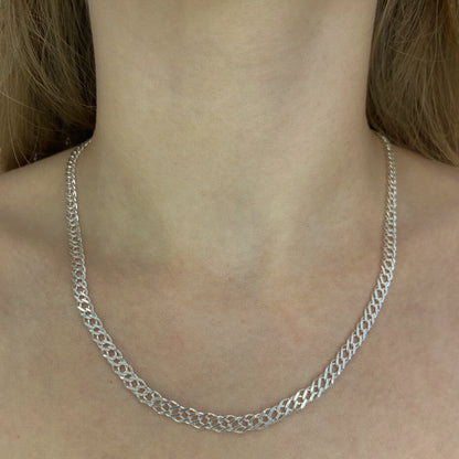 12-16g sidabrinė grandinėlė "Rombo" 45-60cm