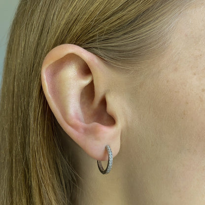 Sidabrinės 1,4cm rinkutės su 1 eile cirkonių