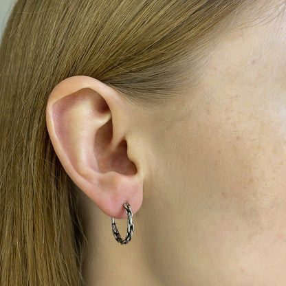Oxidized Silver 12 - 30 mm Hoops
