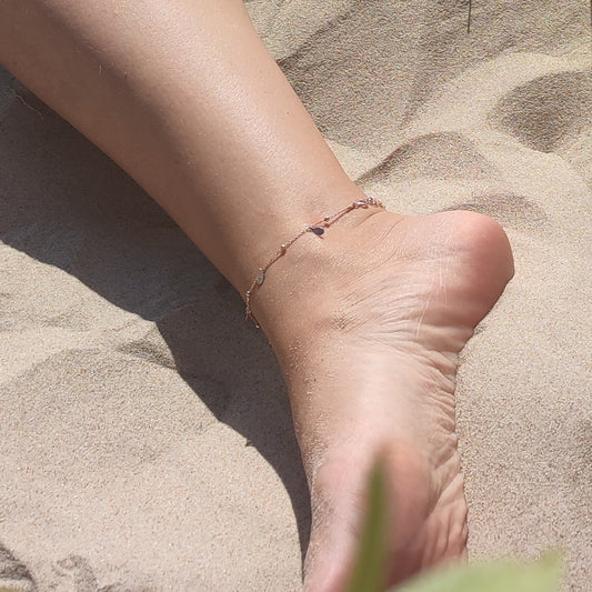 Sterling Silver Gold Plated Chain Anklet