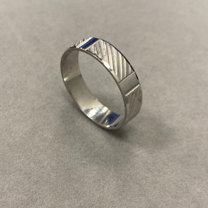 Sidabrinis rodžiuotas 6mm pločio žiedas