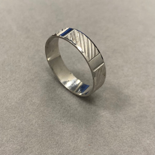 Sidabrinis rodžiuotas 6mm pločio žiedas