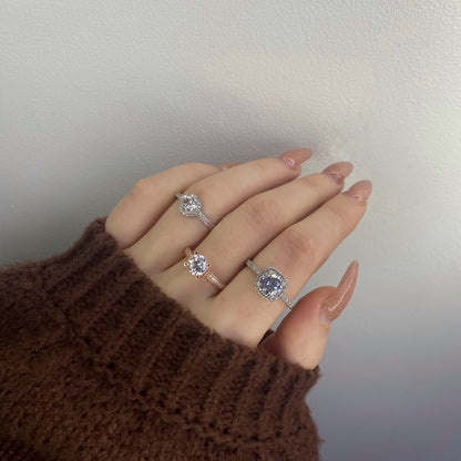 Sterling Silver Rhodium Plated CZ Ring "Soleste"