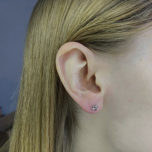 Sidabriniai rodžiuoti užsukami vinukai