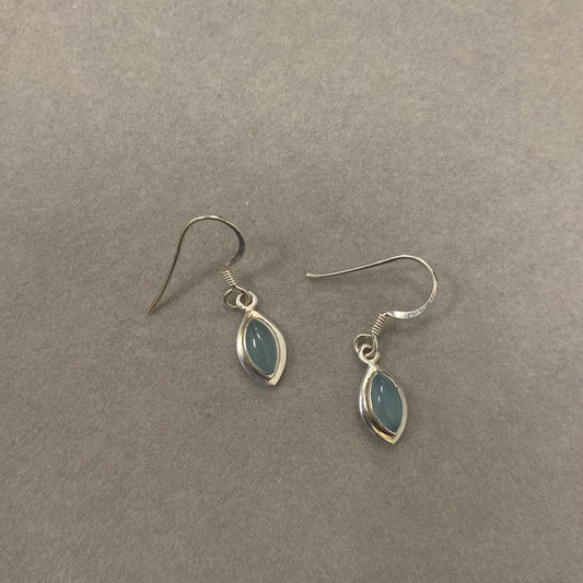 Sidabriniai auskarai su chalcedono akmeniu