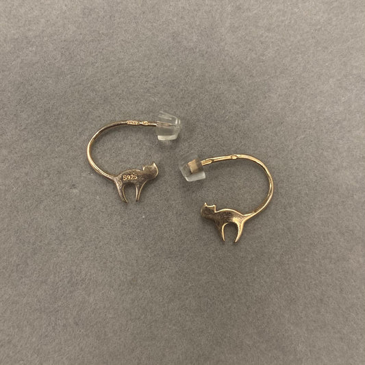 Sidabriniai paauksuoti auskarai "Katinėliai"