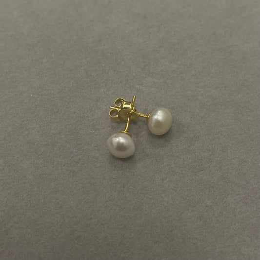 Sidabriniai auksuoti vinukai su perlu