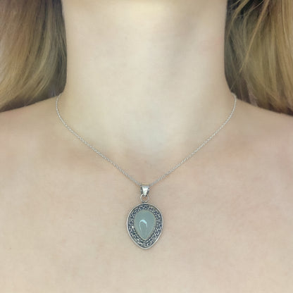 Sterling Silver Chalcedony Pendant Necklace