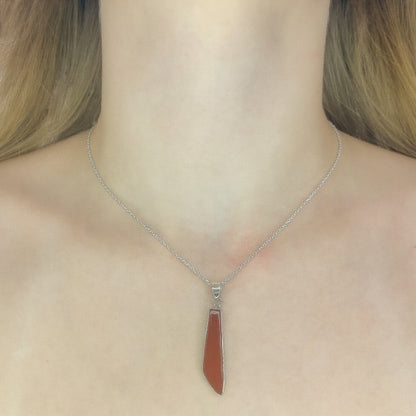 Sterling Silver Carnelian Pendant Necklace