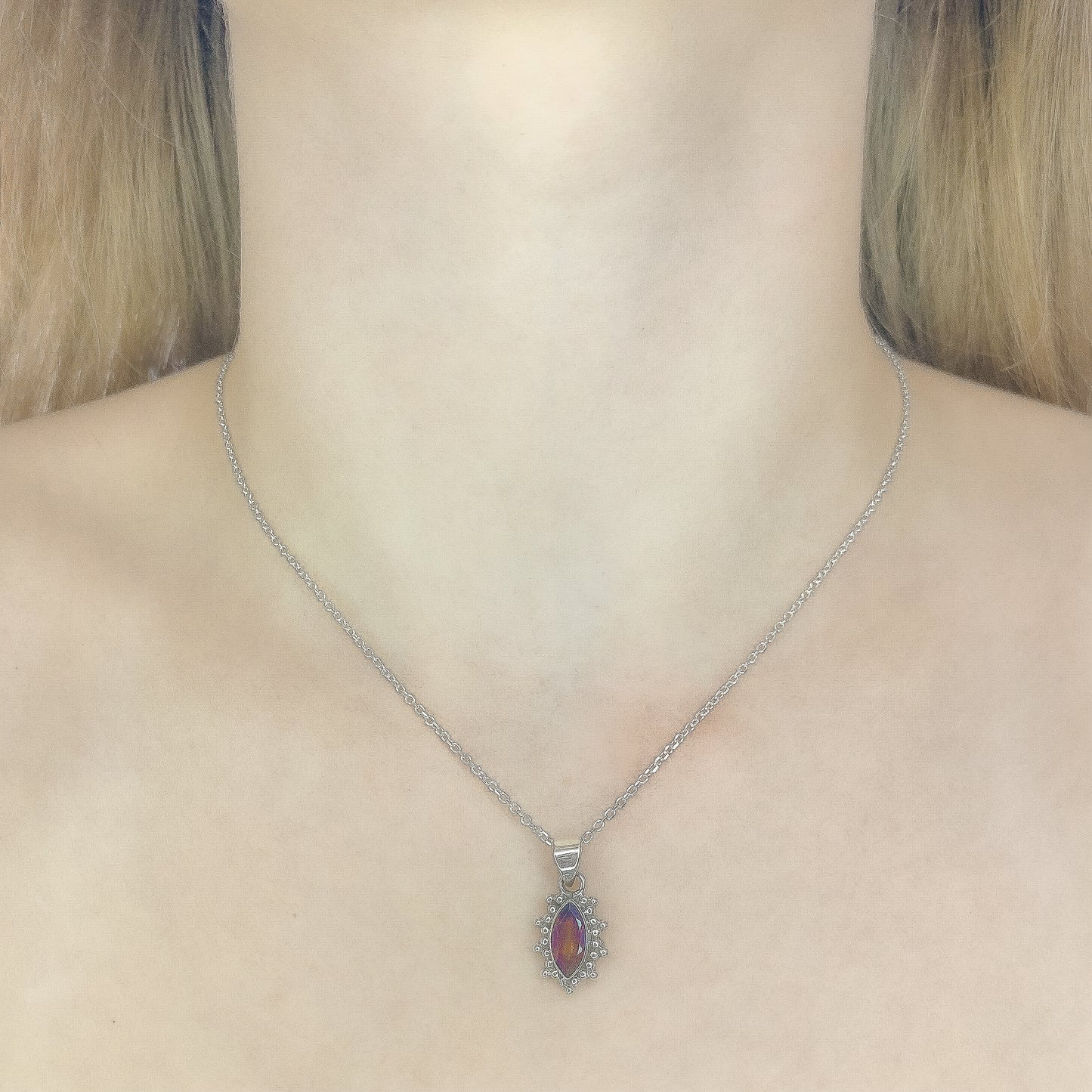 Sterling Silver Garnet Pendant Necklace