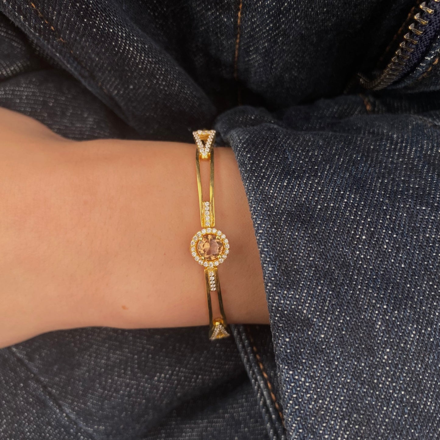 Sterling Silver Gold Plated Zultanite Bracelet