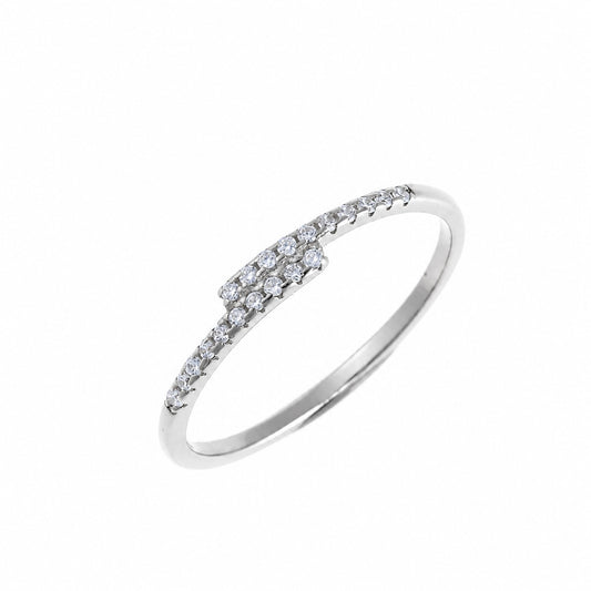 Sidabrinis rodžiuotas žiedas su cirkoniais