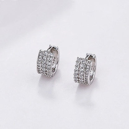 Sidabrinės rinkutės su 3 eilėmis cirkonių