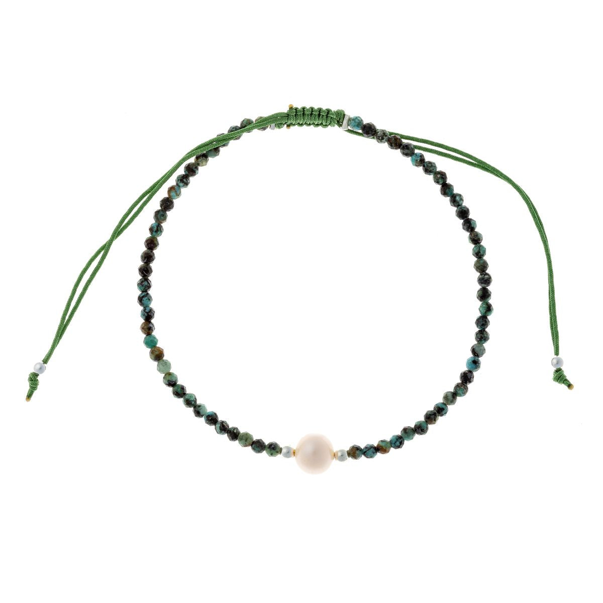 Turquoise Stone Bracelet with Freshwater Pearl