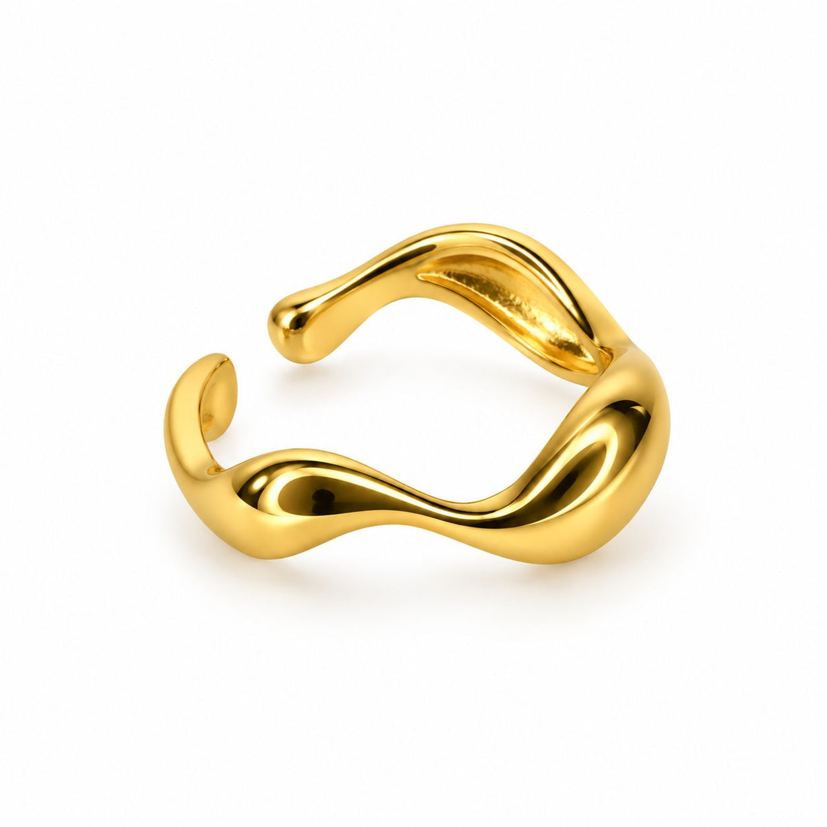 Auksuotas reguliuojamo dydžio žiedas „FLUID GOLD“