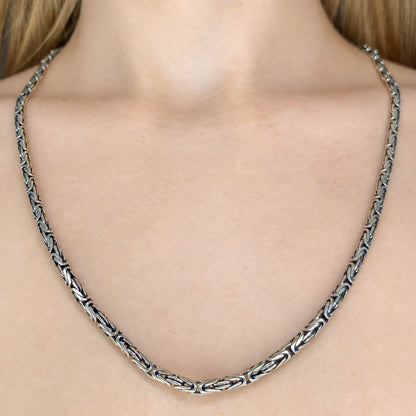 Sidabrinė rodžiuota 3 mm grandinėlė Round King