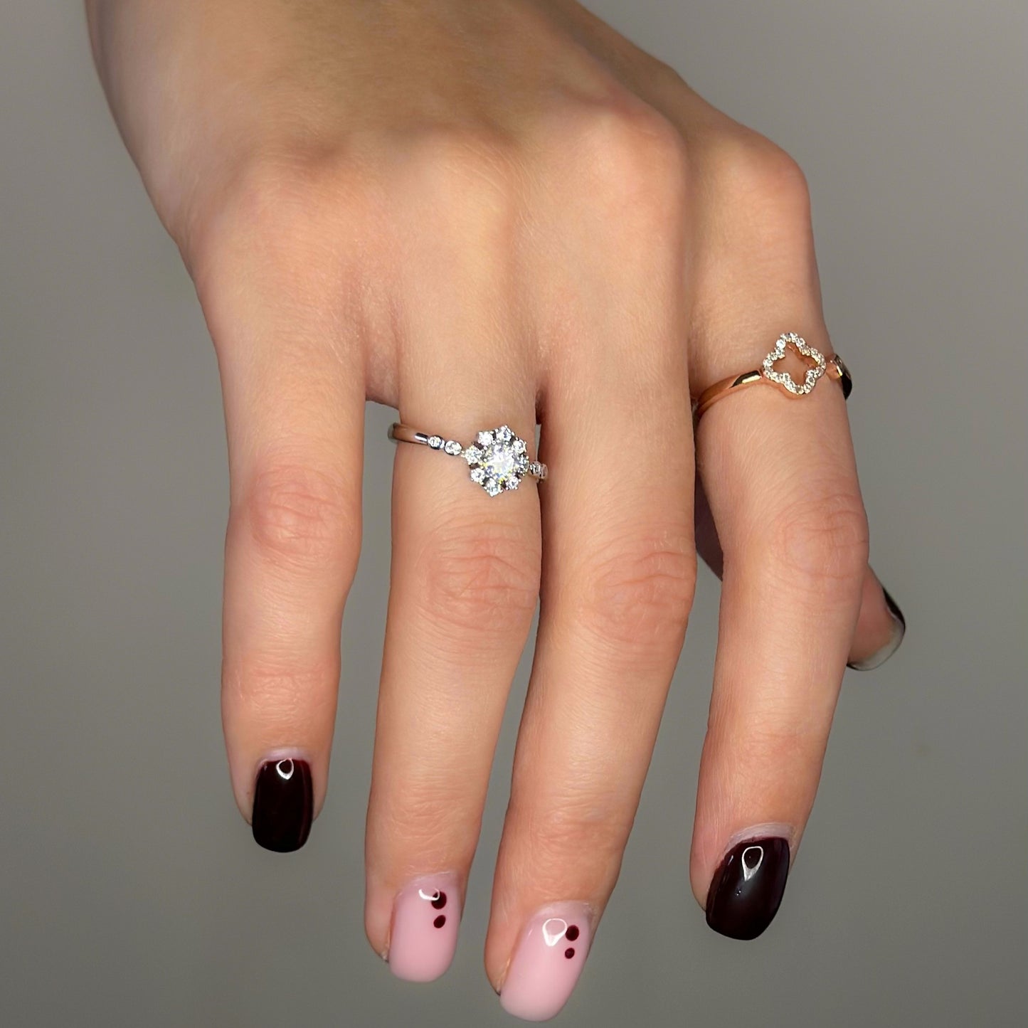 Sidabrinis paauksuotas žiedas "Dobilas"