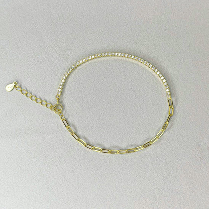 Sidabrinė auksuota dvigubo dizaino apyrankė „Tennis & Forzatina“