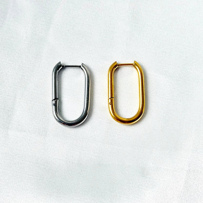 1,7 cm auksuotos plieninės ovalios rinkutės