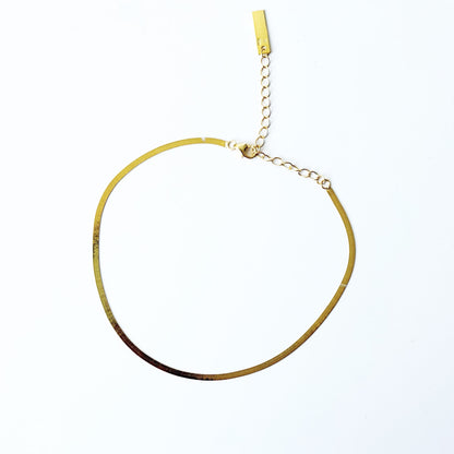 Sidabrinė grandinėlė ant kojos Flat chain