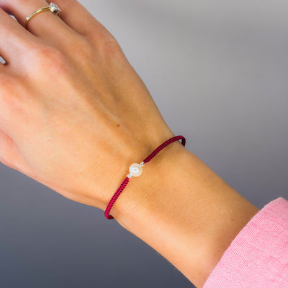Various Colours Thread Bracelet with Freshwater Pearl