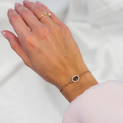 Sterling Silver Rose Gold Plated Oval Zultanite Bracelet