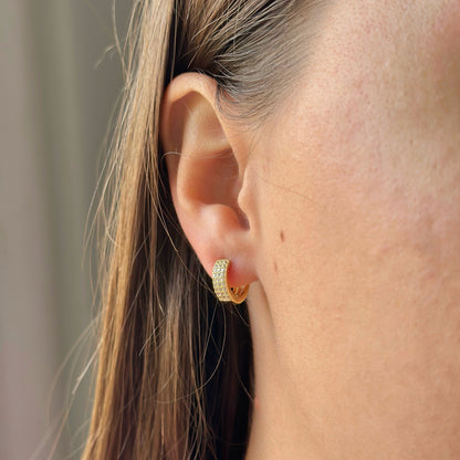 Sidabrinės rinkutės su 3 eilėmis cirkonių