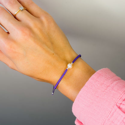 Various Colours Thread Bracelet with Freshwater Pearl