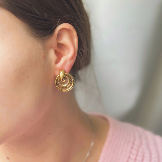 Auksuoti auskarai "Molten Layers II"