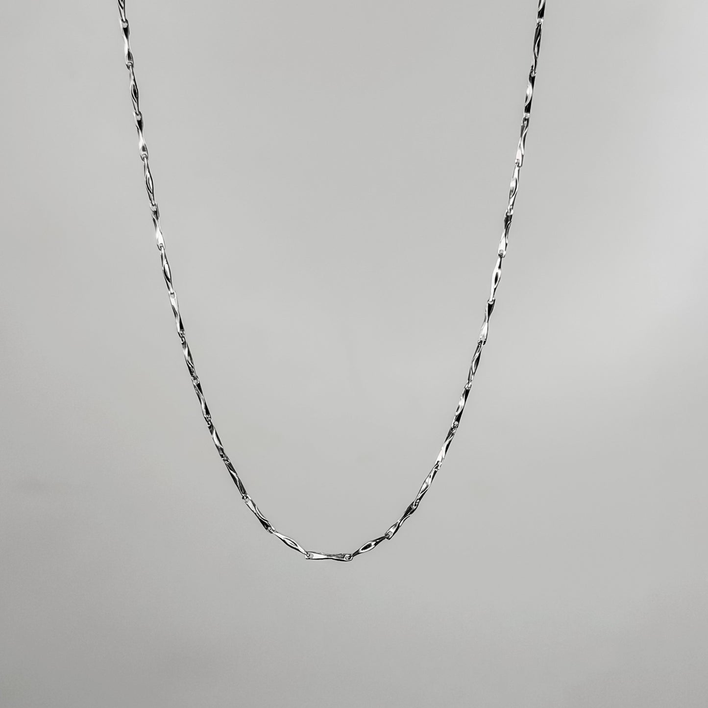 Sidabrinė rodžiuota 40 - 45 cm grandinėlė "Ingot"