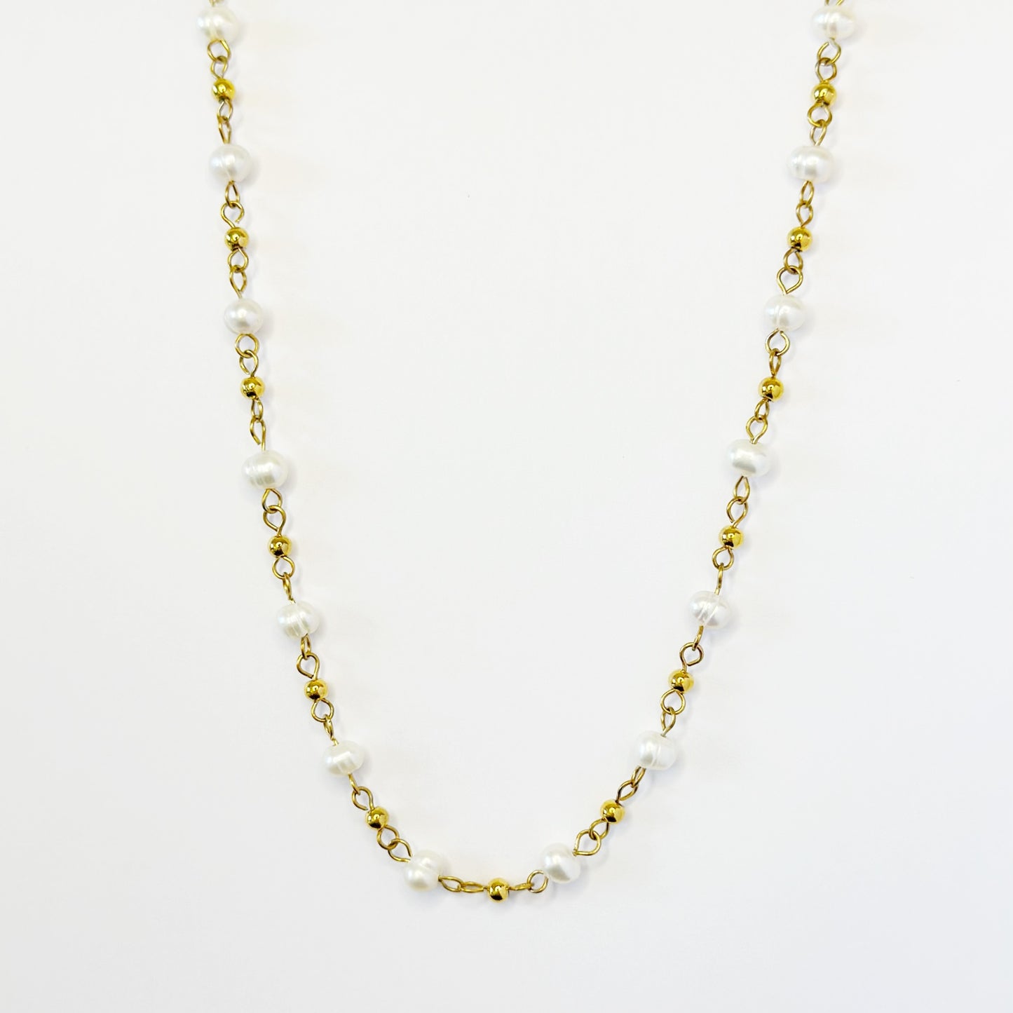 Koljė su tikrais perlais ir burbuliukais