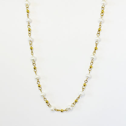 Koljė su tikrais perlais ir burbuliukais