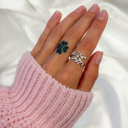 Sterling Silver Rhodium Plated CZ Ring
