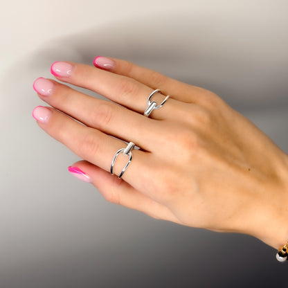 Sidabrinis reguliuojamo dydžio žiedas