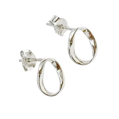 Sidabriniai rodžiuoti apvalūs auskarai