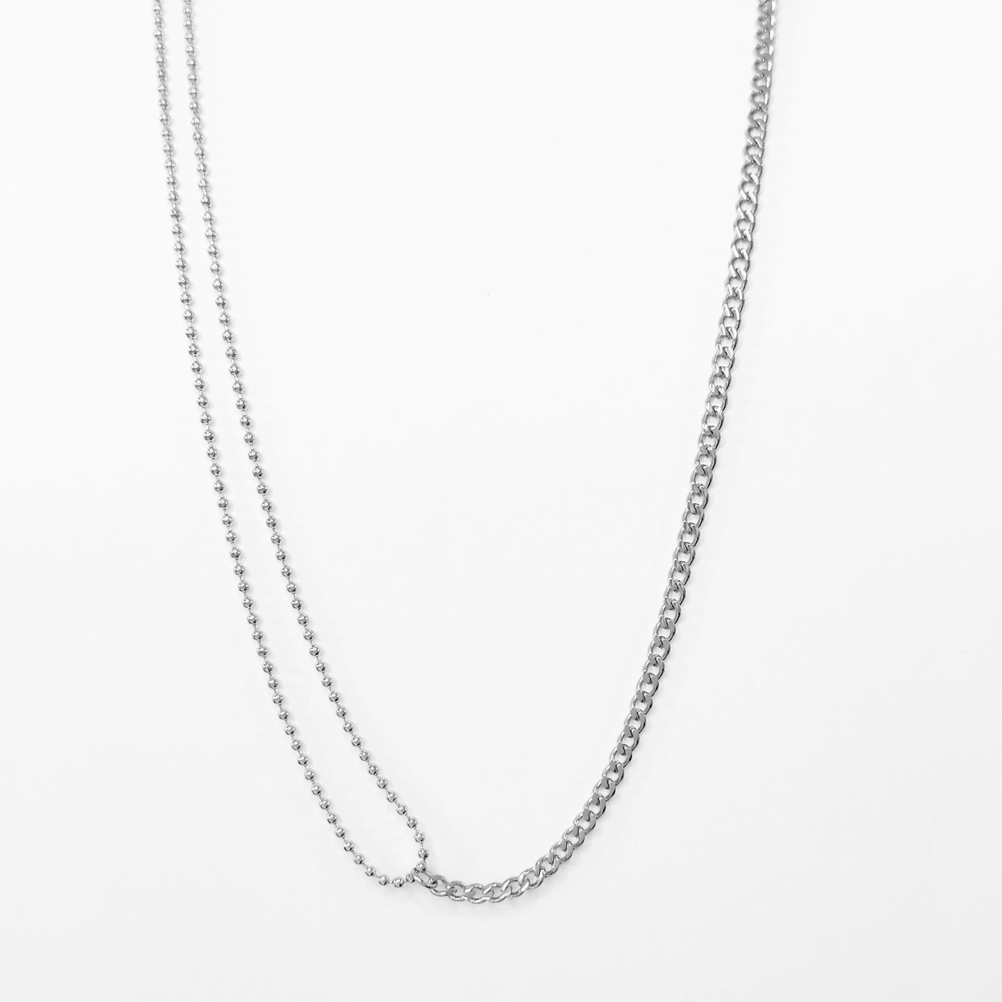 Dvigubo dizaino grandinėlė „Ball Bead & Curb“