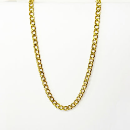 5mm pločio auksuota grandinėlė "Curb"