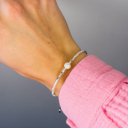 Moonstone Bracelet with Pearl
