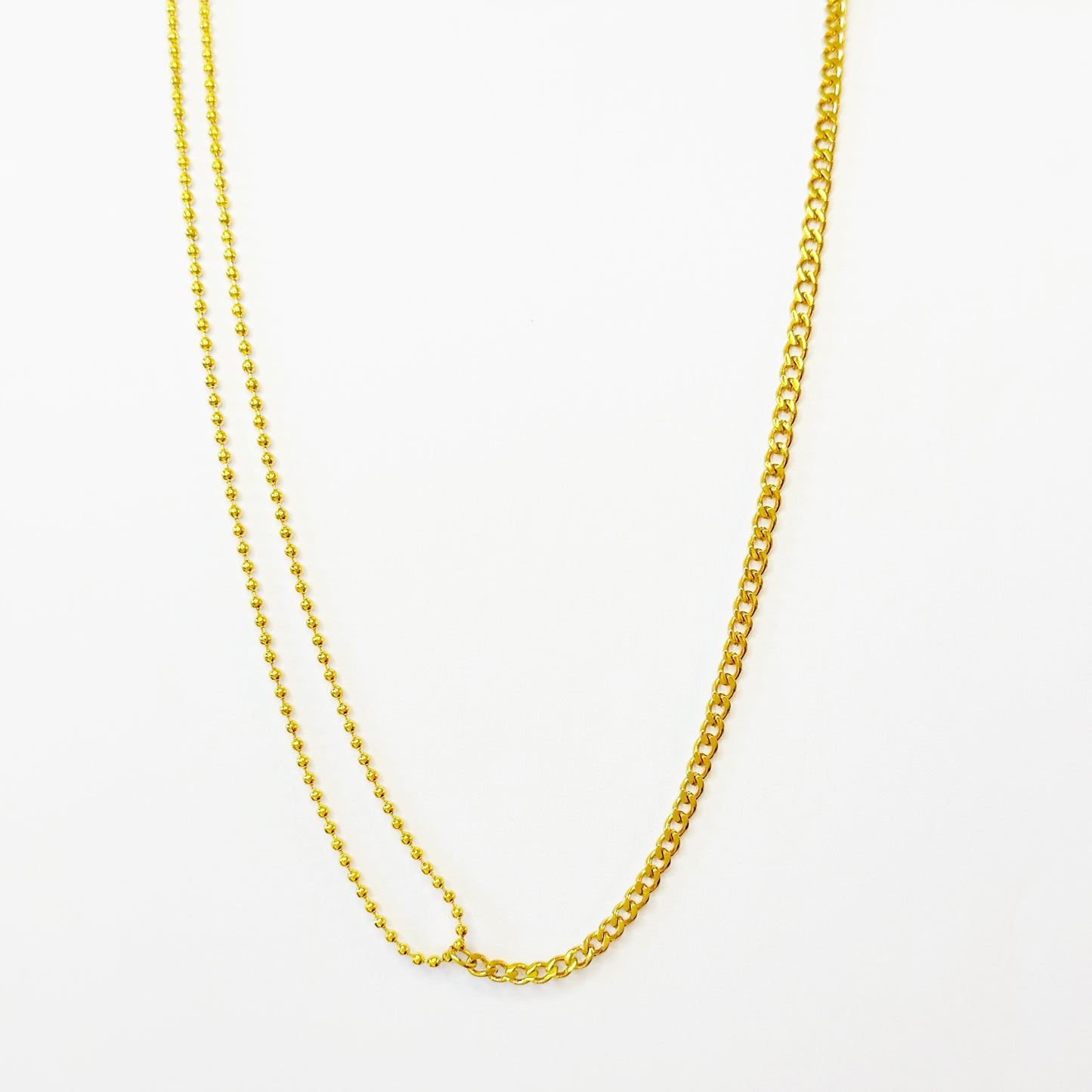 Dvigubo dizaino grandinėlė „Ball Bead & Curb“