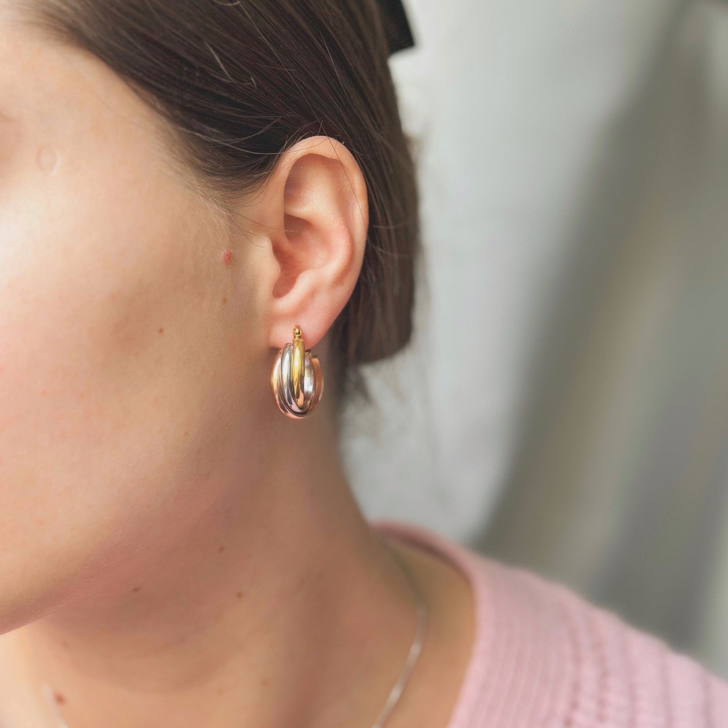 Auskarai anglišku užsegimu "Triple Tone"