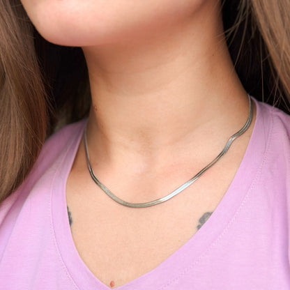 3mm pločio plieninė grandinėlė „Flat Chain“