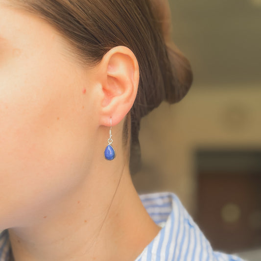 Sterling Silver Lazurite Drop Earrings