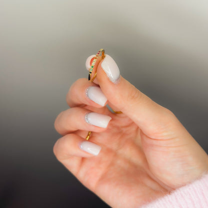 1,5mm žiedelis su spalvotais cirkoniais