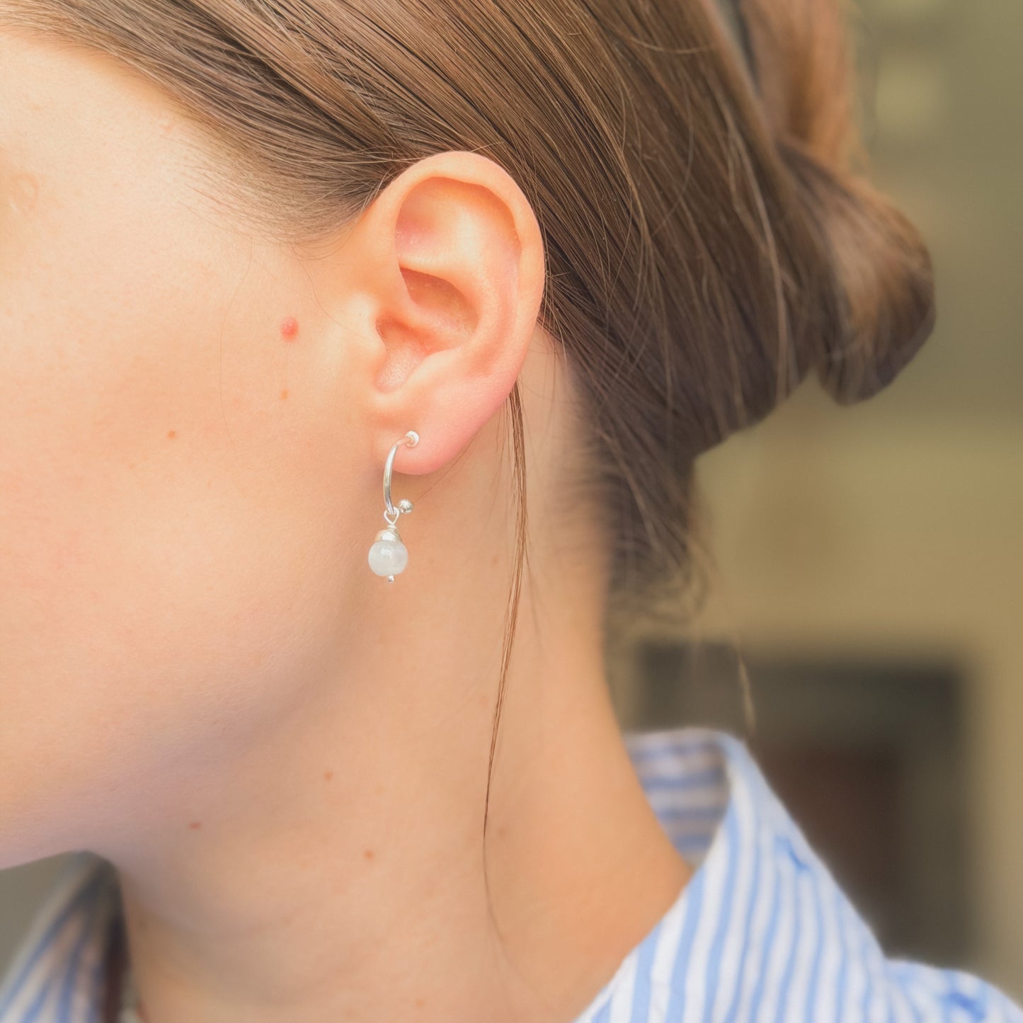 Sterling Silver Moonstone Drop Earrings